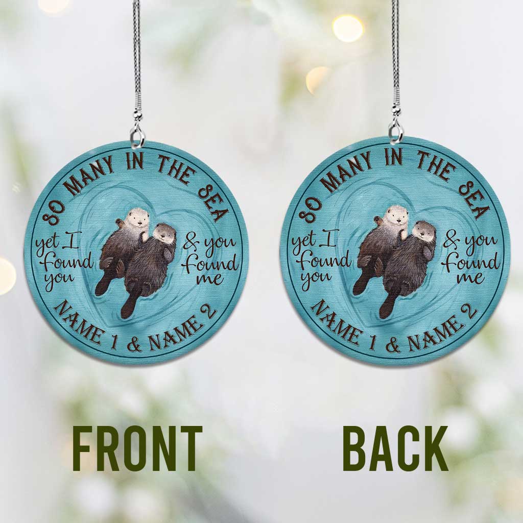 So Many In The Sea - Personalized Otter Car Ornament