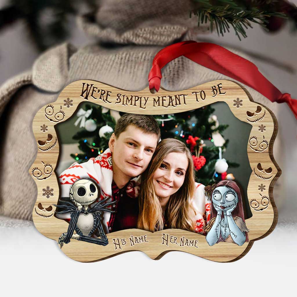 We're Simply Meant To Be - Personalized Christmas Nightmare Layered Wood Ornament