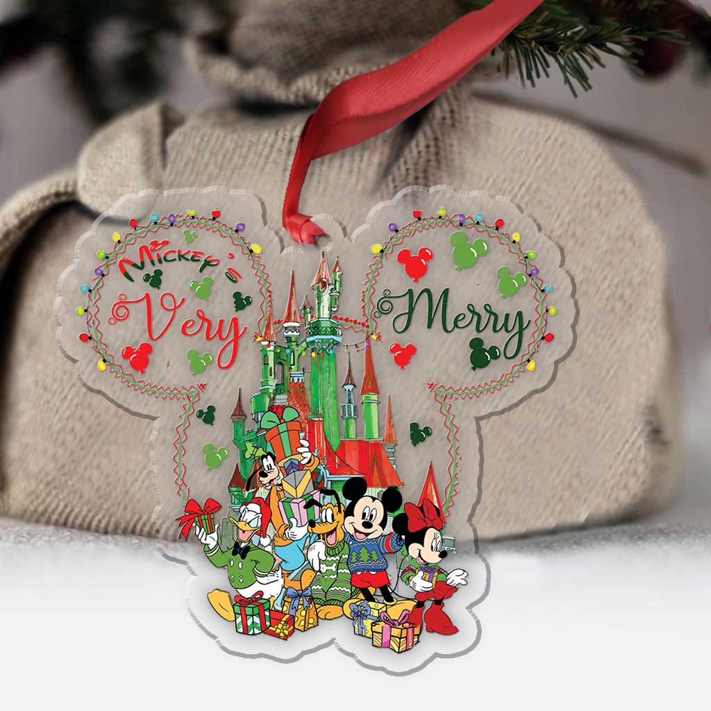 Merry Christmas - Christmas Mouse Transparent Ornament