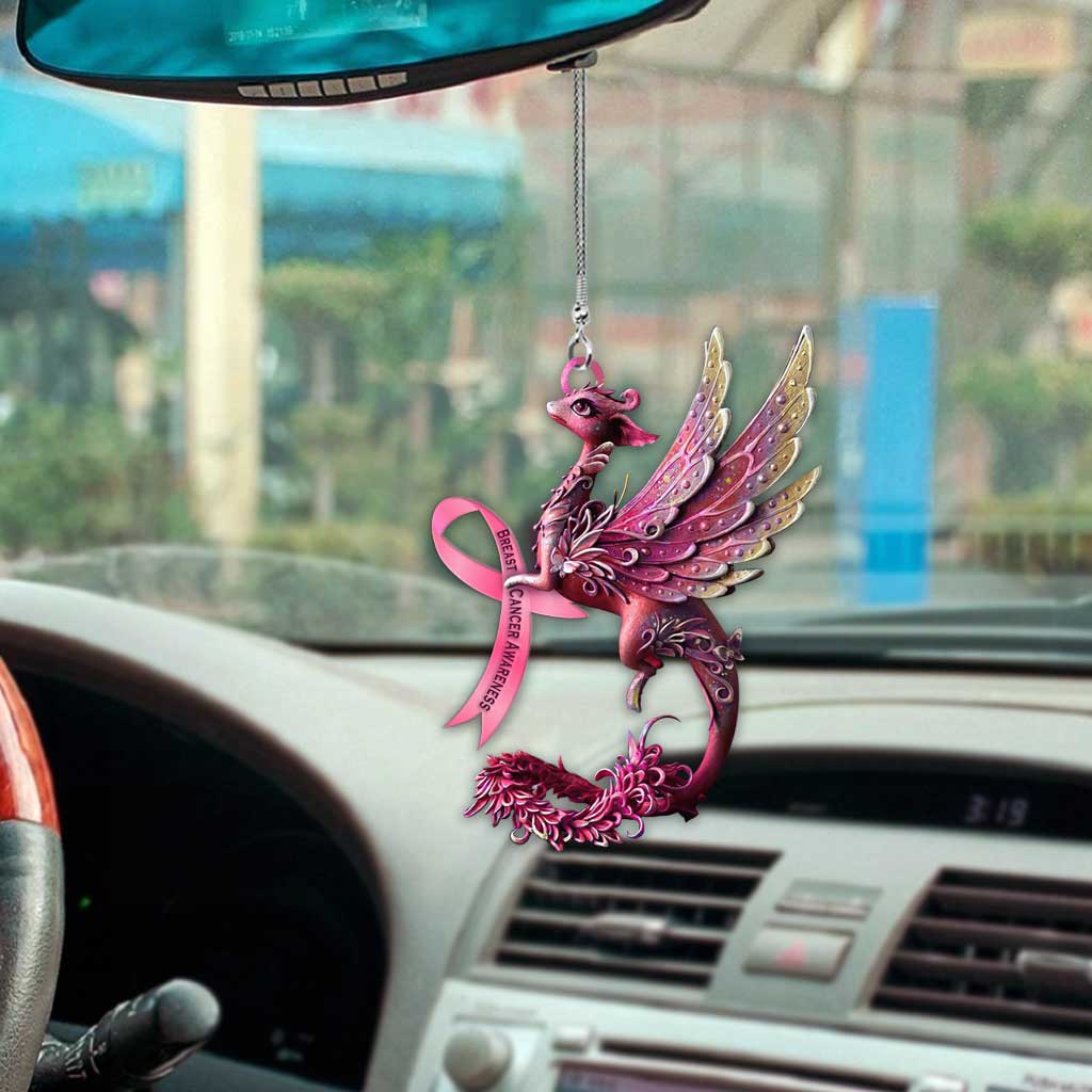 Breast Cancer Awareness Car Ornament (Printed On Both Sides)