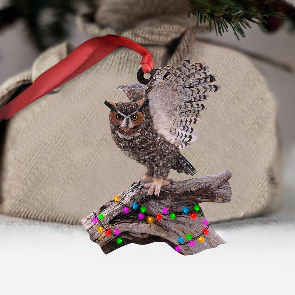 Love Owls - Christmas Owl Ornament (Printed On Both Sides)