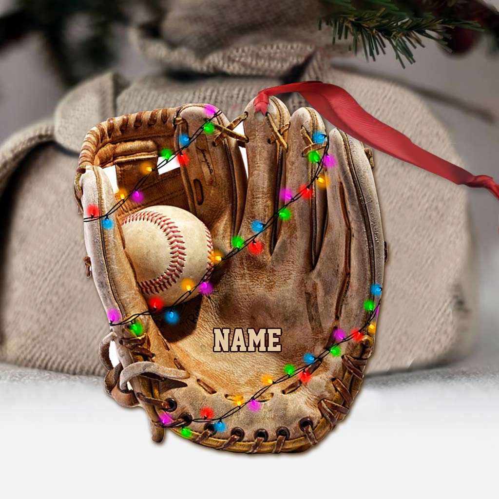 Baseball Lovers - Personalized Christmas Ornament (Printed On Both Sides)