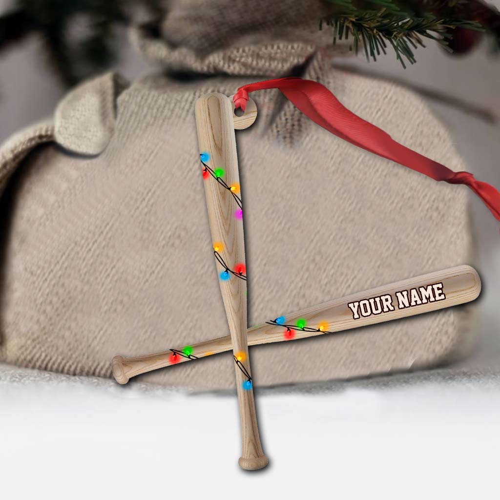 Baseball Lovers - Personalized Christmas Ornament (Printed On Both Sides)