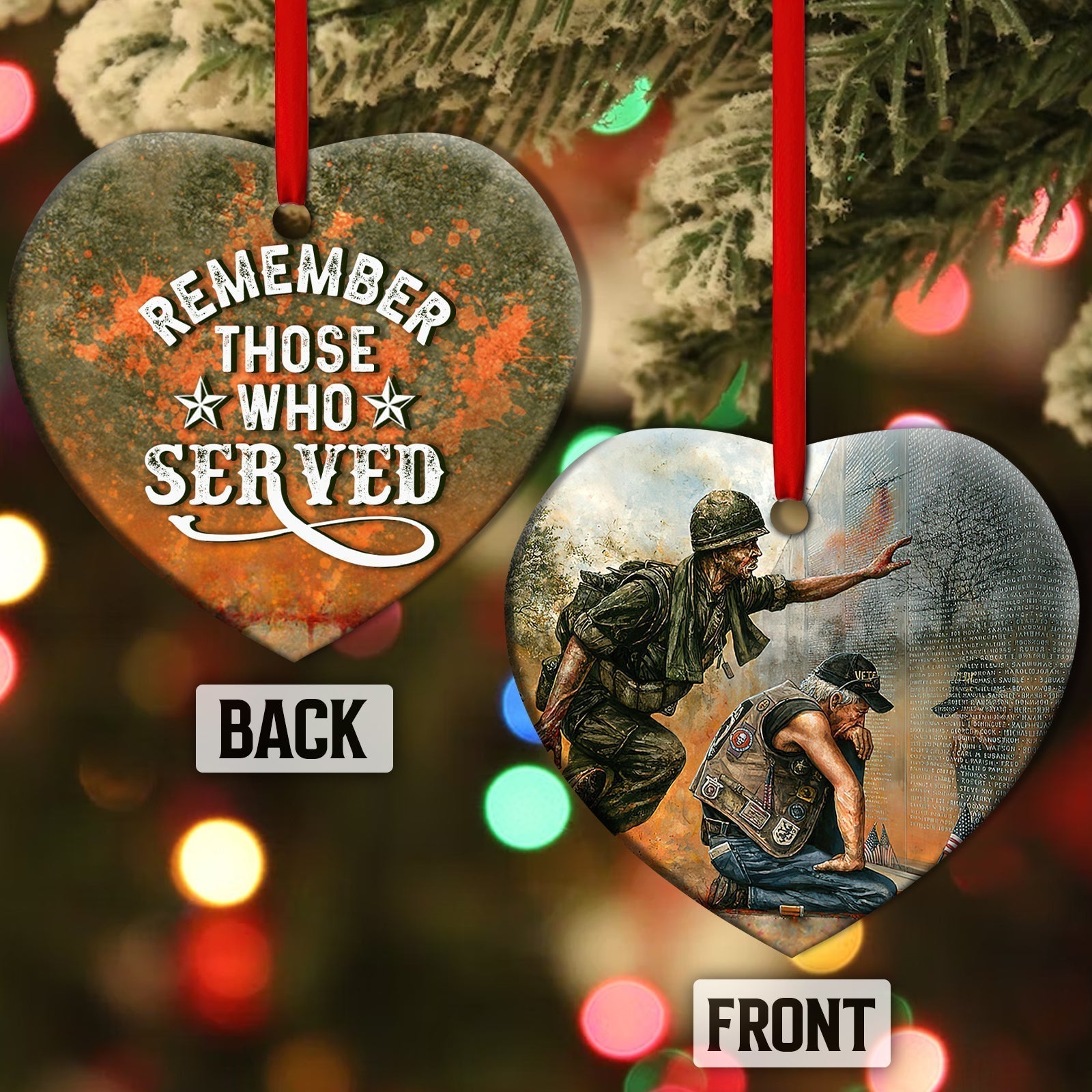 Veteran Remember Those Who Served - Veteran Ornament (Printed On Both Sides) 1122