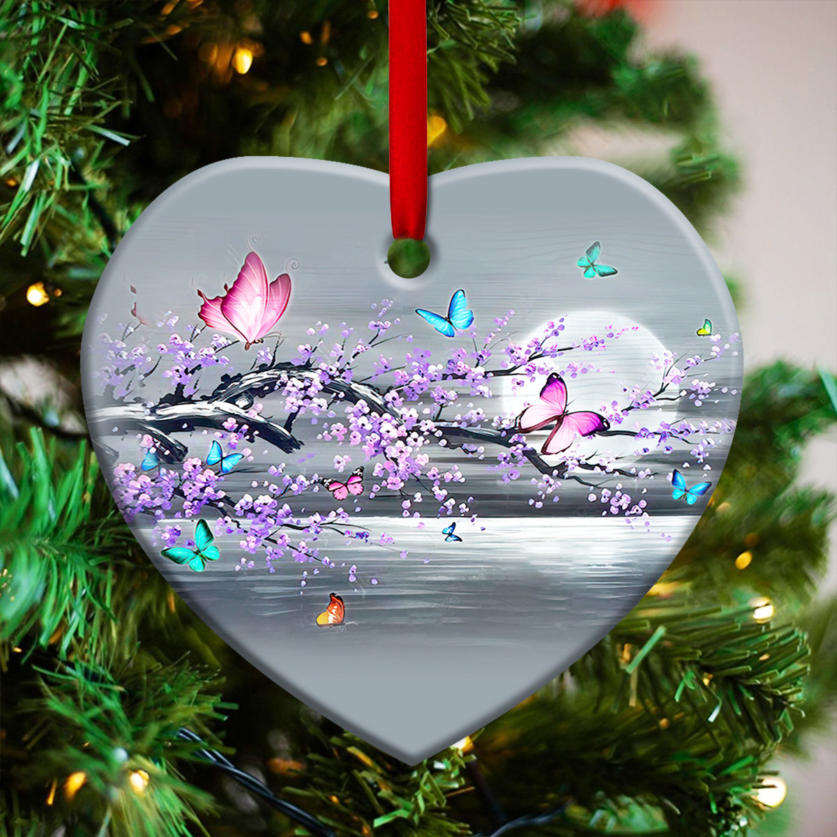 Butterfly Moon Branch - Butterfly Ornament (Printed On Both Sides) 1022