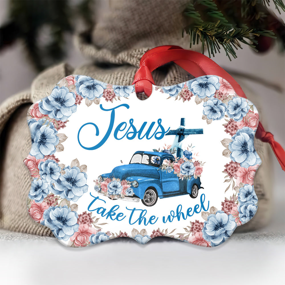 Jesus Take The Wheel Christian - Medallion Aluminium Ornament (Printed On Both Sides) 1122