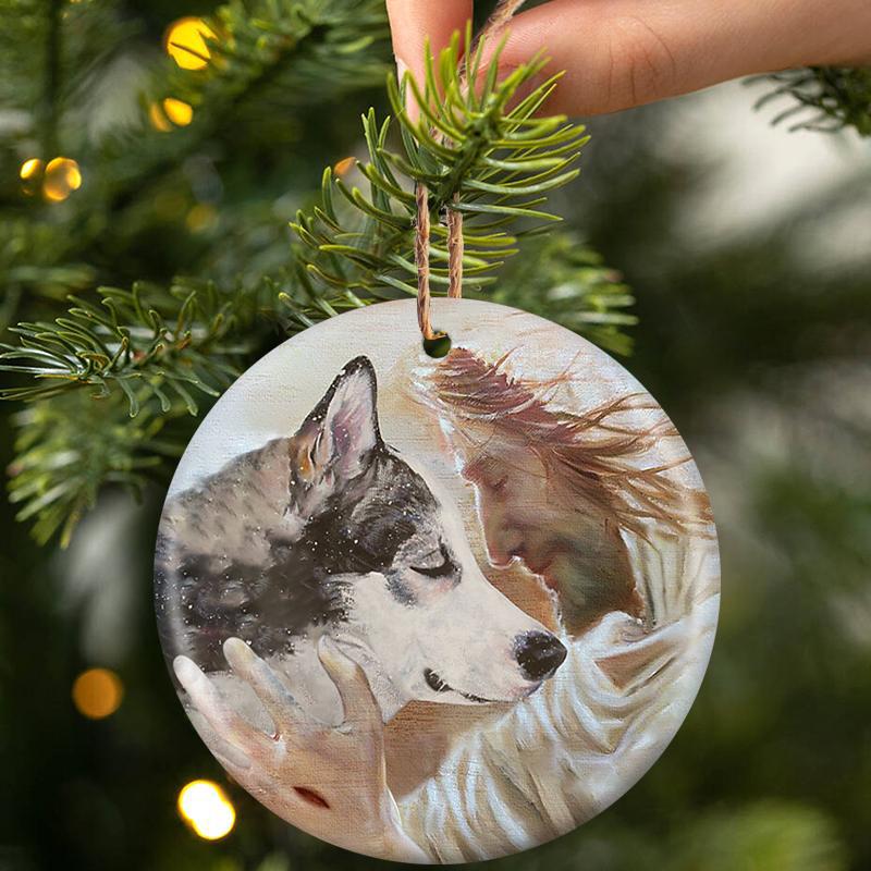 Husky Love From Jesus - Dog Ornament (Printed On Both Sides) 1022