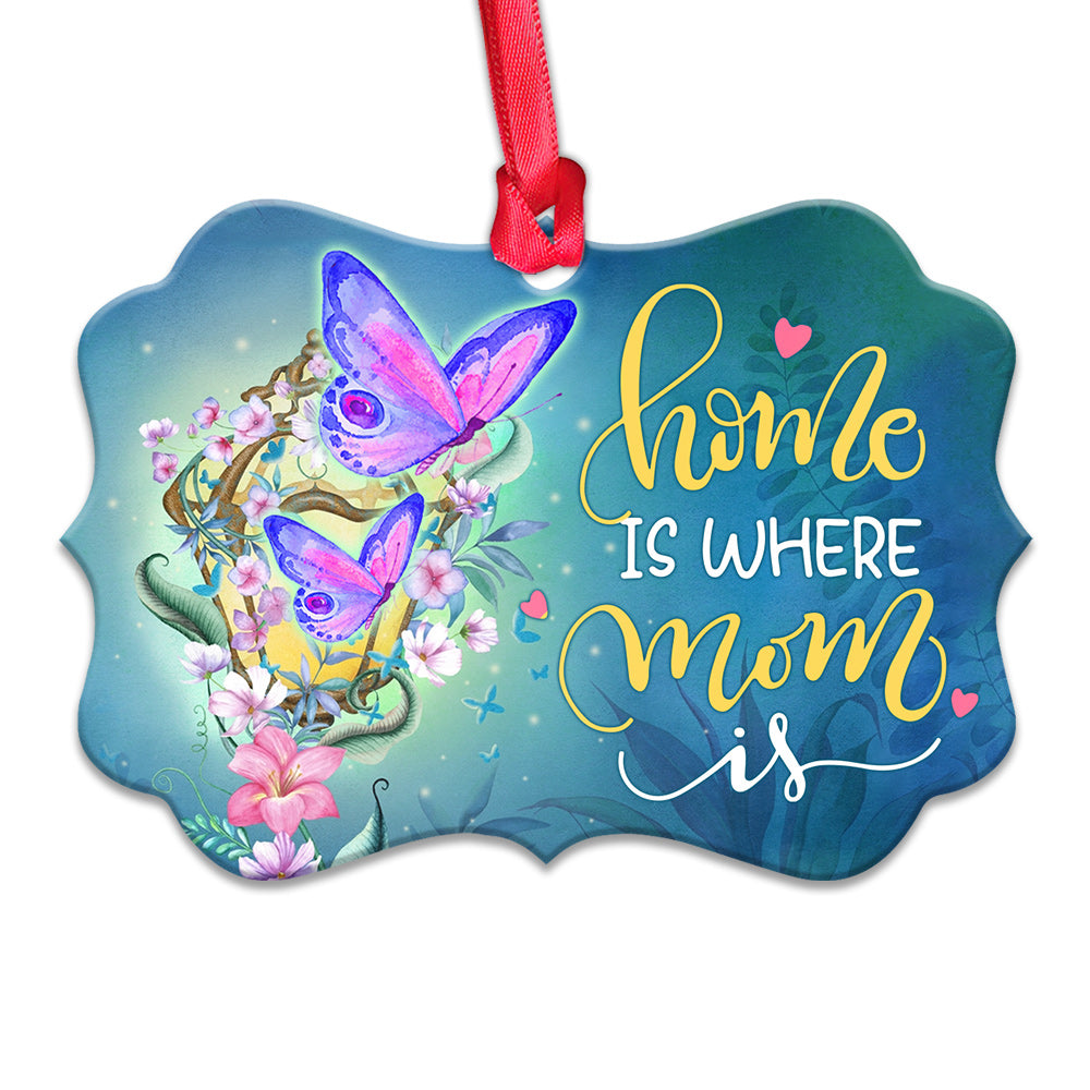 Butterfly Home Is Where Mom Is - Butterfly Ornament (Printed On Both Sides) 1022