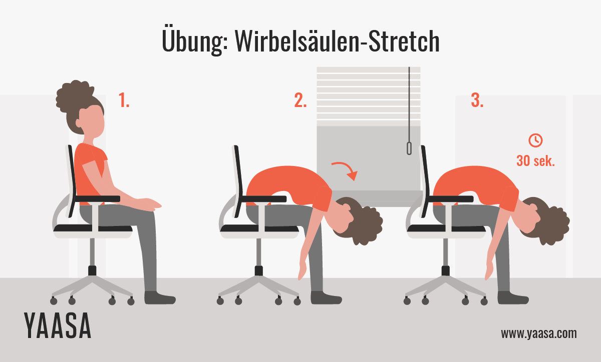 Übung gegen Rückenschmerzen im Büro: Wirbelsäulen-Stretch