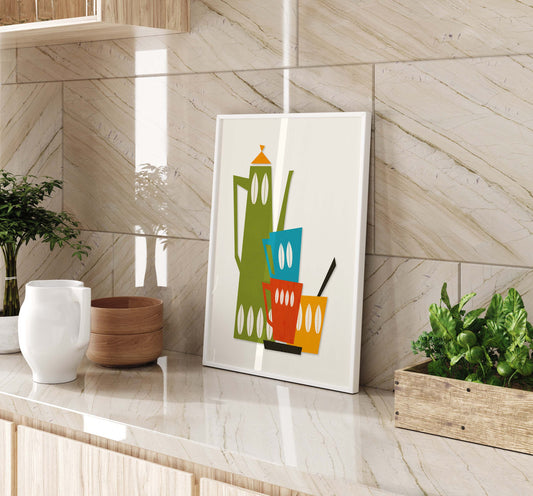 Mid Century Kitchen Utensils Print – Nordic Design House