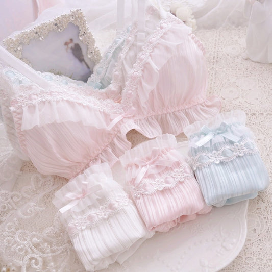 Lingerie Hot Style Cute Pink Transparent Brief Set Lace Underwear Women  Plus Size Lolita My Melody Bra Panties Thong Bralette New From Angelmomos,  $30.36