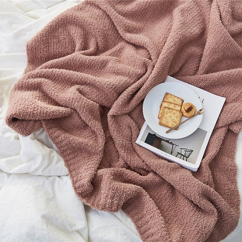 Mauve Light Textured Throw Blanket