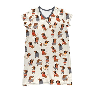 Dachshine Nightshirts V-neck Dachshund Cuteness Overload - Dachshine
