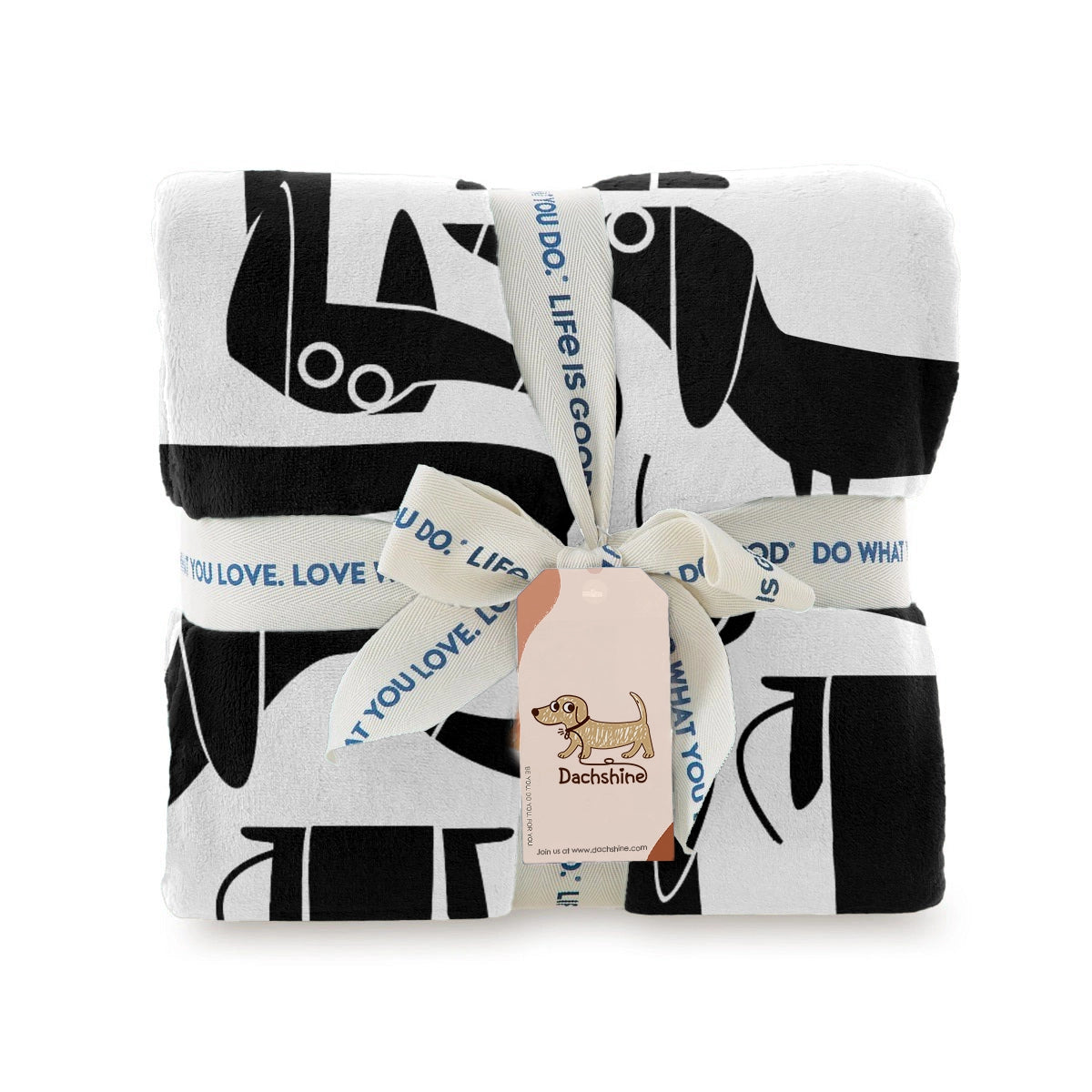 Dachshine Fleece Blanket Doxie Pop