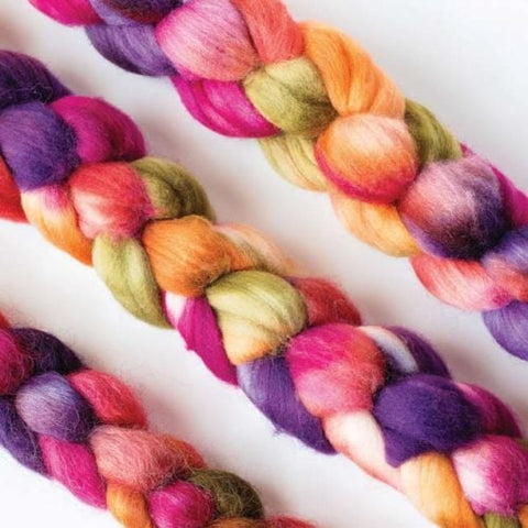 different wools in dyed braids