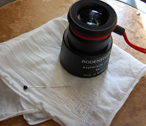 examining with a loupe