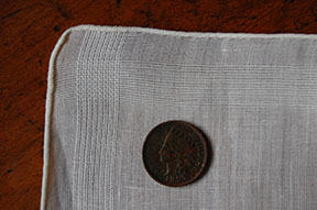 commercial handkerchief with rolled hems