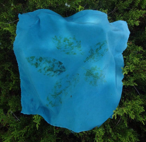 silk dyed with indigo leaves