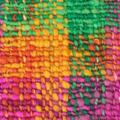 art yarn in warp and weft