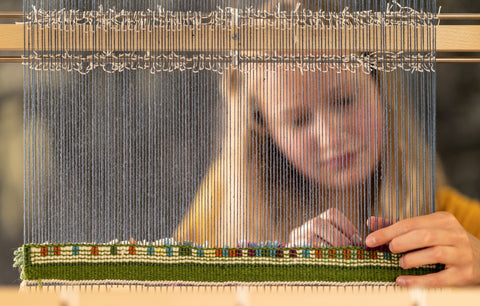 weaving on the Arras Tapestry Loom