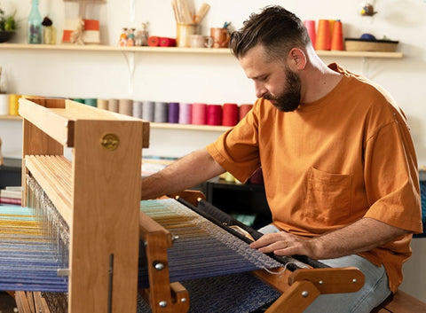 weaving on a Mighty Wolf loom