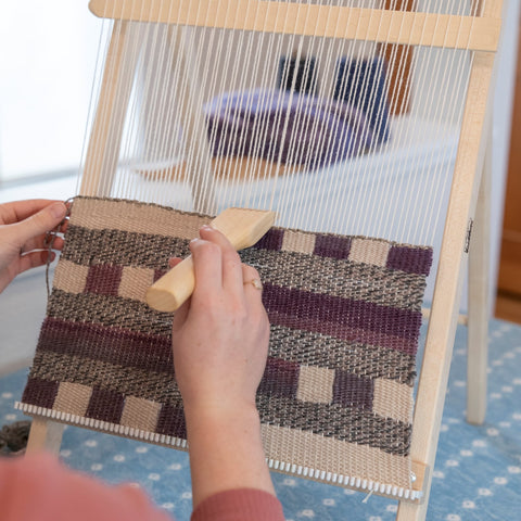 weaving on a School Loom
