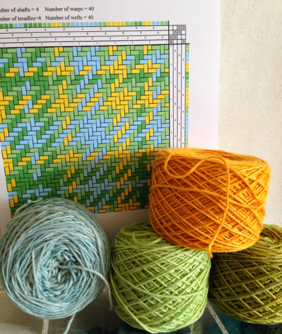 yarn and original weaving draft