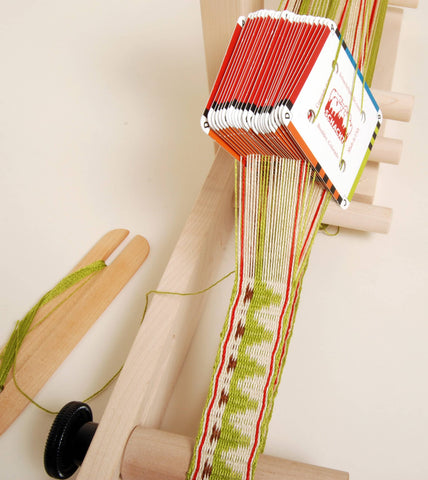 Sugar Pines Band on inkle loom with card weaving cards