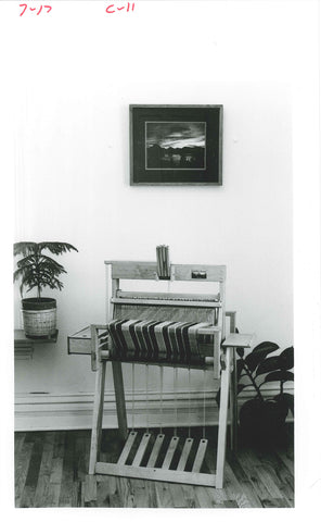 table loom on treadle stand