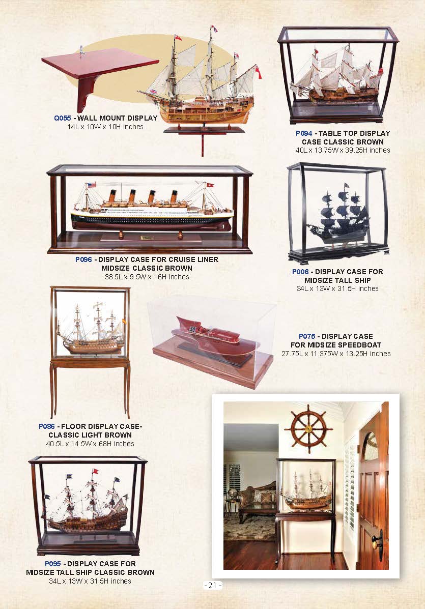 This image includes handicraft Display cases for model ships such as tall ship display cases, HMS Victory display cases, speedboat display cases, Cruise ship display cases, and Queen Mary display cases. handmade from Vietnam craftsmen for house and office decor and displaying