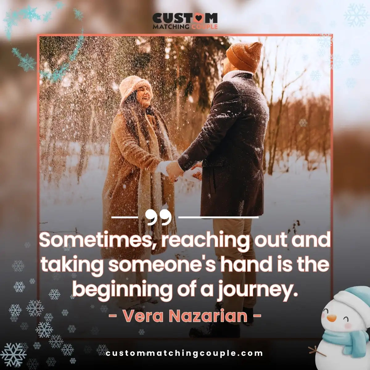 Sometimes, reaching out and taking someone