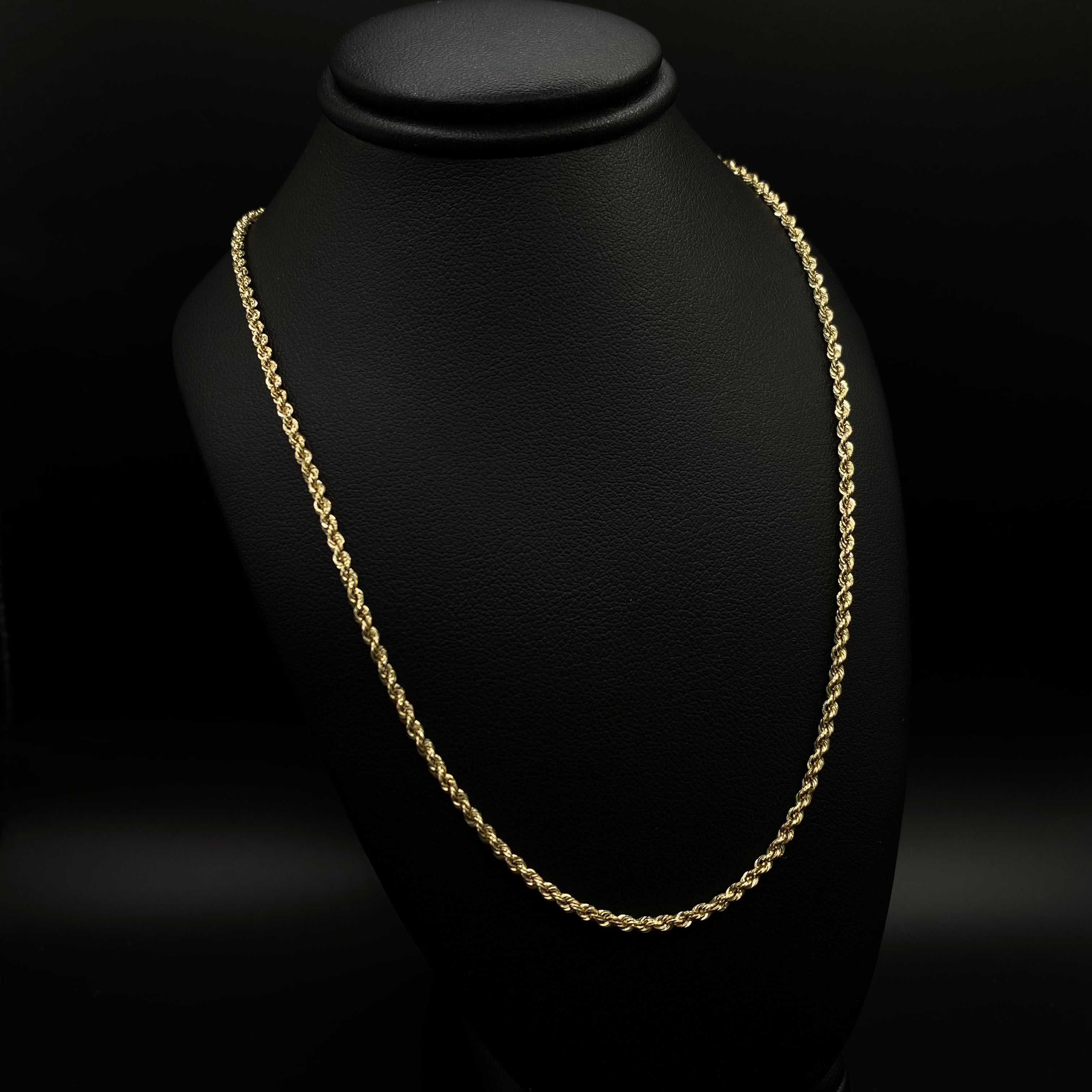 14K Yellow Gold Rope Chain / 4.3gr / 2.9mm / 24in