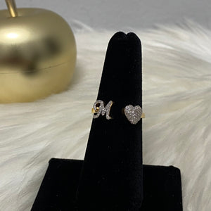 10K Yellow Gold Diamond Heart - Letter M Ring 0.20Ct Dia / 1.8gr / Size 6.5 - C4G Jewelers