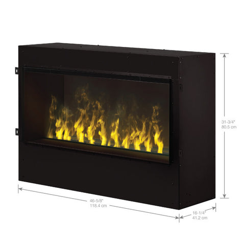 Dimplex Optimyst Pro 1000 Built-In Electric Firebox - Water Vapor Fireplaces - Dimensions