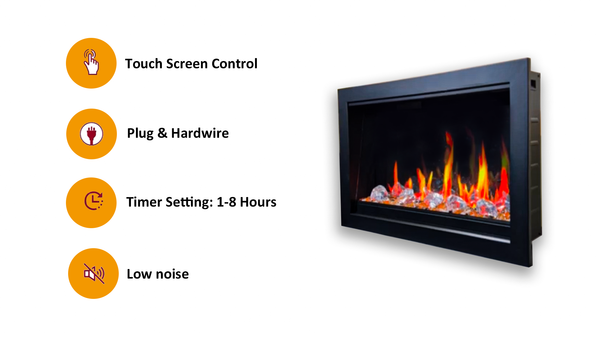 Litedeer LiteStar 33 inch Smart Electric Fireplace Inserts-Settings