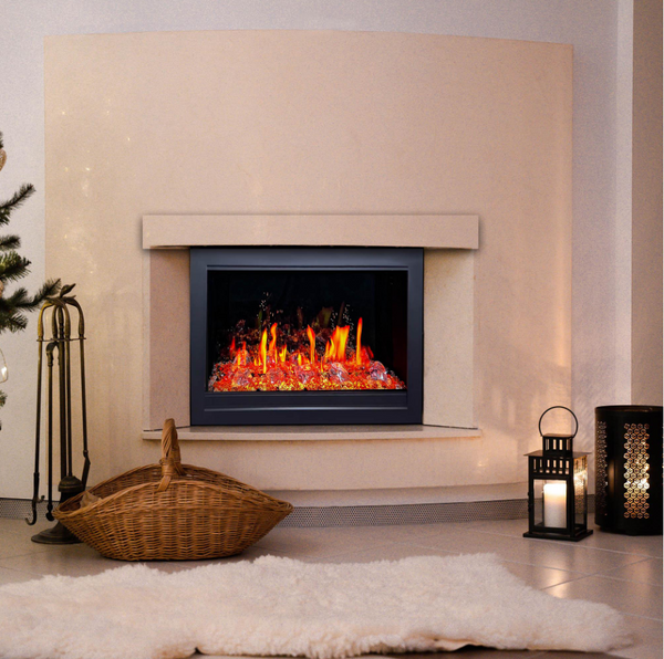 Litedeer LiteStar 33 inch Smart Electric Fireplace Inserts (Luster Copper - Amber Glass)-Lifestyle Living Room