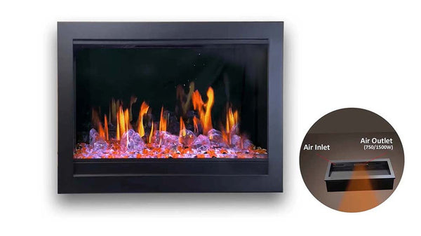 Litedeer LiteStar 38 inch Smart Electric Fireplace Inserts-Air inlet/outlet