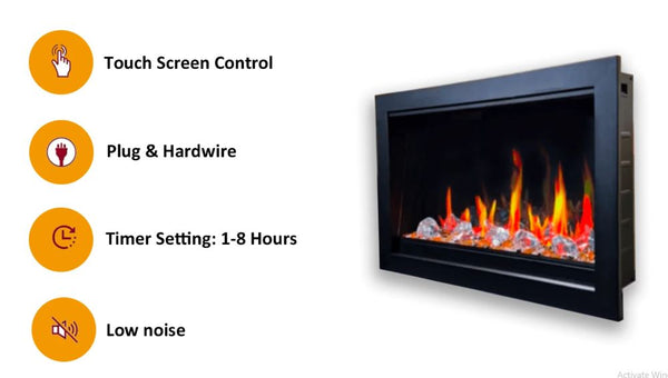 Litedeer LiteStar 38 inch Smart Electric Fireplace Inserts-Features