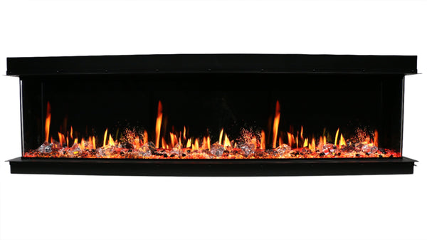 Litedeer WarmCastle 50 inch 3 Side Smart Control Electric Fireplace with Crystal Media-Crystal