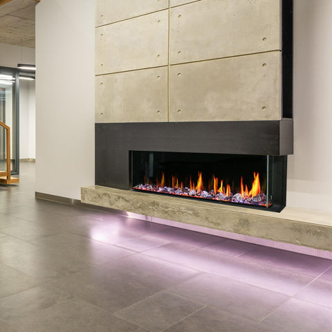 Litedeer Homes Warmcastle 3-Sided Electric Fireplace - Lifestyle Lobby