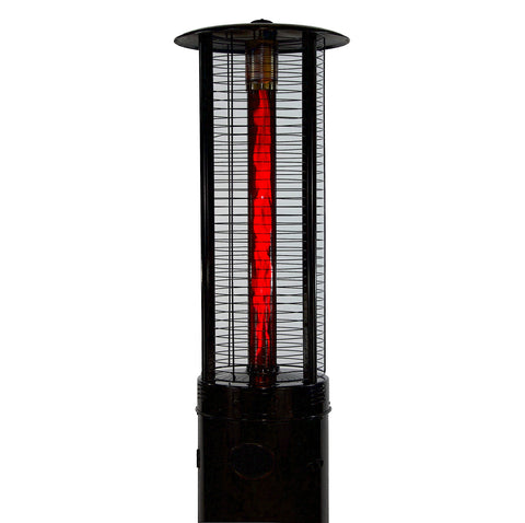 RADtec 80 Ellipse Flame Propane Patio Heater - Black with Ruby Glass 41,000 BTU - 80-ELL-FLM-HT - Glow Fire