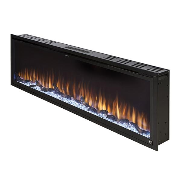 Touchstone - Sideline Elite Smart 100" WiFi-Enabled Recessed Electric Fireplace -80044- Left View With Yellow Flame