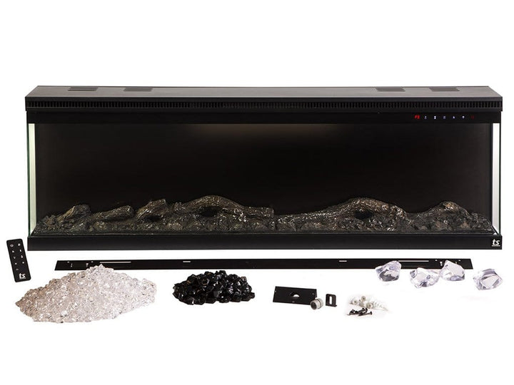 Touchstone - Sideline Infinity 3 Sided 50" WiFi Enabled Smart Electric Fireplace -80045- Complete Item and Accessories