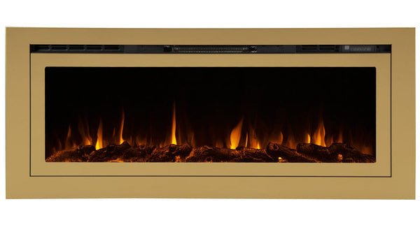 Touchstone - The Sideline Deluxe Gold 60" Recessed Smart Electric Fireplace