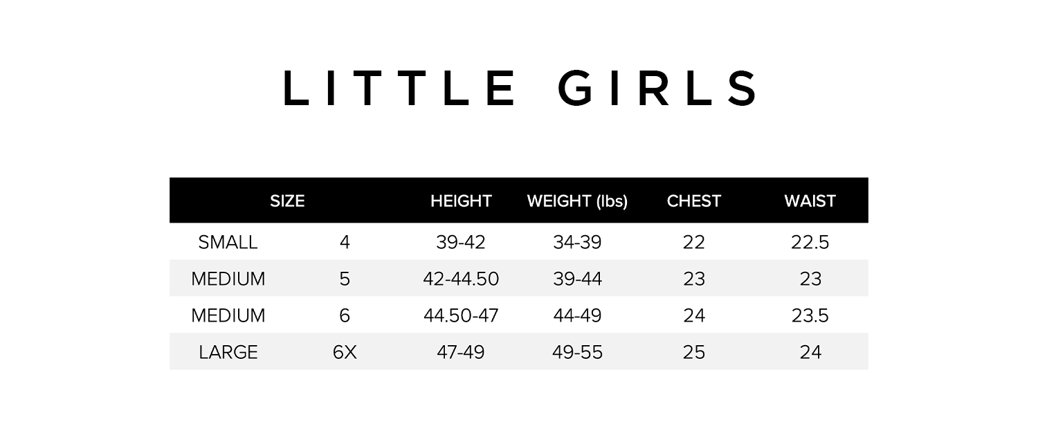 Little Girls Size Chart