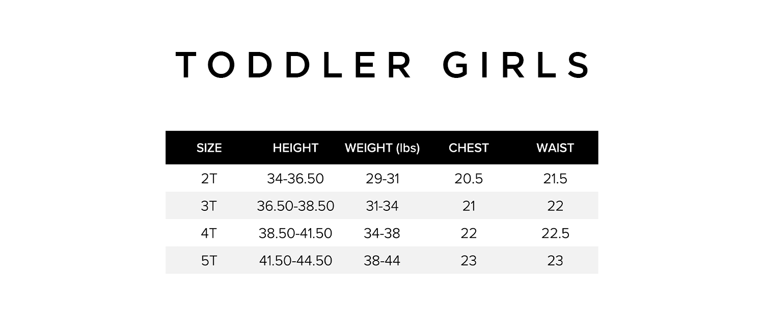 Toddler Girls Size Chart