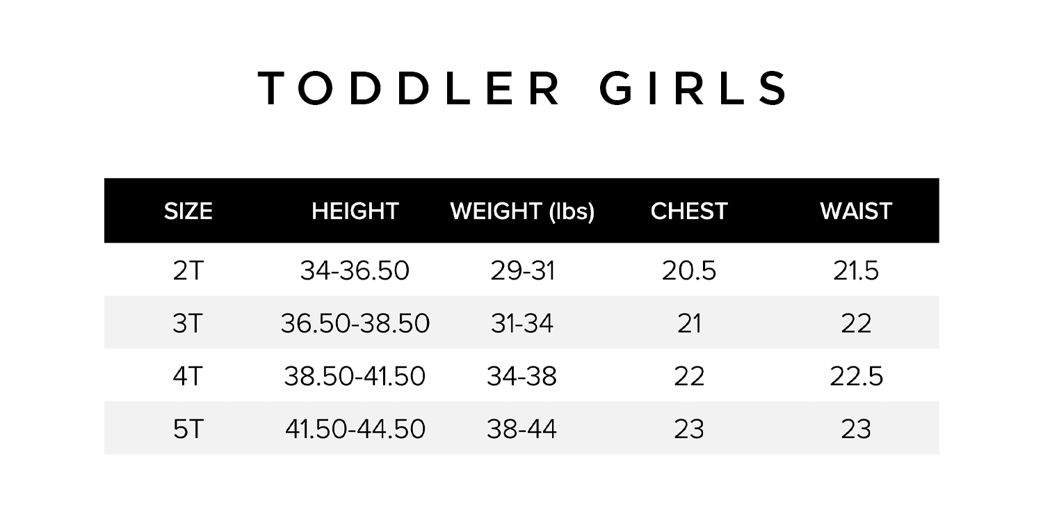 Toddler Girls Size Chart