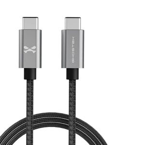 NRGLine - USB-C to USB-C 6-Ft  Fast Charging Cable - 30W - Grey/Black - DLTechCO - 6ft Type C Fast Charge Cable