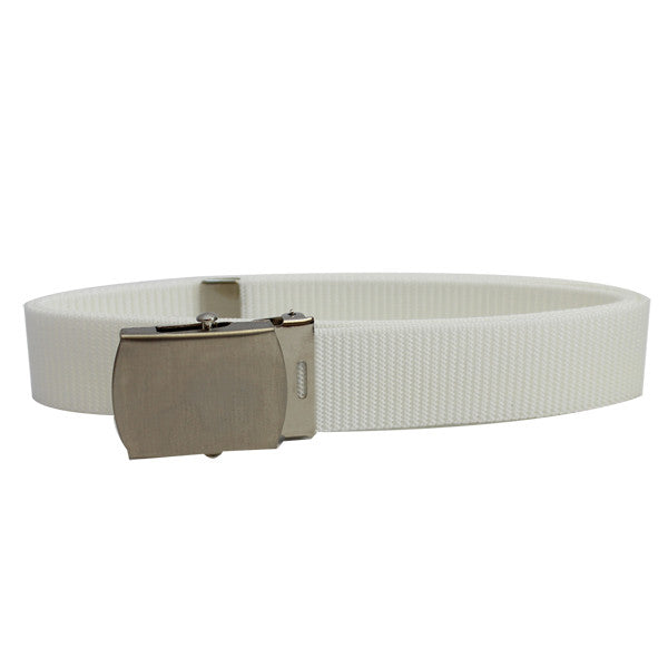 USCG Auxillary White Nylon Belt with Satin Silver Buckle and Tip – Vanguard