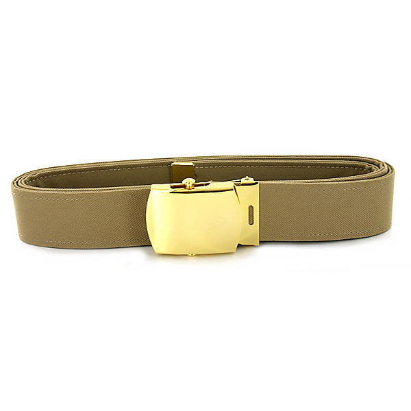 USN Male Khaki Poly-Wool Belt 24k Gold Buckle and Tip – Vanguard